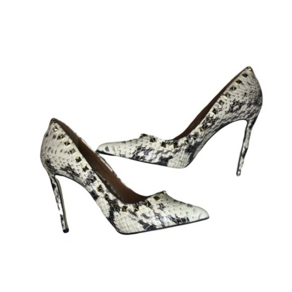 Steve Madden Snakeskin Proto Studded Stiletto Heels - Picture 2 of 10